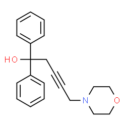 ChemSpider 2D Image | 5-(4-Morpholinyl)-1,1-diphenyl-3-pentyn-1-ol | C21H23NO2