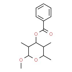 ChemSpider 2D Image | Methyl 3-O-benzoyl-2,4-dideoxy-2,4,5-trimethylpentopyranoside | C16H22O4