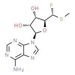 ChemSpider 2D Image | (5R)-5'-C-Fluoro-5'-S-methyl-5'-thioadenosine | C11H14FN5O3S