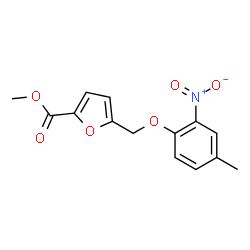ChemSpider 2D Image | Methyl 5-[(4-methyl-2-nitrophenoxy)methyl]-2-furoate | C14H13NO6