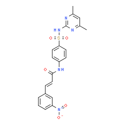 ChemSpider 2D Image | (2E)-N-{4-[(4,6-Dimethyl-2-pyrimidinyl)sulfamoyl]phenyl}-3-(3-nitrophenyl)acrylamide | C21H19N5O5S