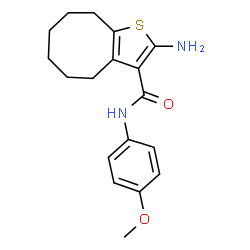 ChemSpider 2D Image | 2-amino-N-(4-methoxyphenyl)-4H,5H,6H,7H,8H,9H-cycloocta[b]thiophene-3-carboxamide | C18H22N2O2S