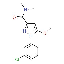 ChemSpider 2D Image | 1-(3-Chlorophenyl)-5-methoxy-N,N-dimethyl-1H-pyrazole-3-carboxamide | C13H14ClN3O2