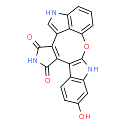 ChemSpider 2D Image | 12-Hydroxy-5,10-dihydro-1H-indolo[3',4':6,7,8]pyrrolo[3',4':4,5]oxocino[2,3-b]indole-1,3(2H)-dione | C20H11N3O4