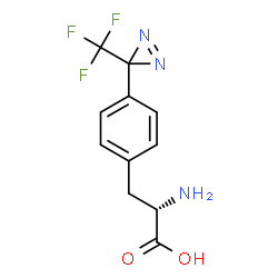 ChemSpider 2D Image | 4-[3-(Trifluoromethyl)-3H-diaziren-3-yl]-L-phenylalanine | C11H10F3N3O2