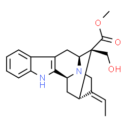 ChemSpider 2D Image | Methyl (16R,19E)-17-hydroxysarpagan-16-carboxylate | C21H24N2O3