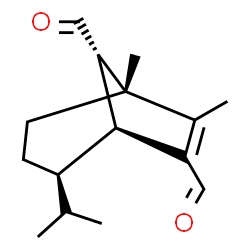 ChemSpider 2D Image | (1R,4R,5S,8S)-4-Isopropyl-1,7-dimethylbicyclo[3.2.1]oct-6-ene-6,8-dicarbaldehyde | C15H22O2