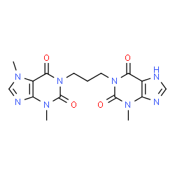 ChemSpider 2D Image | 3,7-Dimethyl-1-[3-(3-Methyl-2,6-Dioxo-9h-Purin-1-Yl)propyl]purine-2,6-Dione | C16H18N8O4