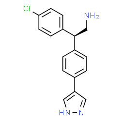 ChemSpider 2D Image | (2S)-2-(4-Chlorophenyl)-2-[4-(1H-pyrazol-4-yl)phenyl]ethanamine | C17H16ClN3