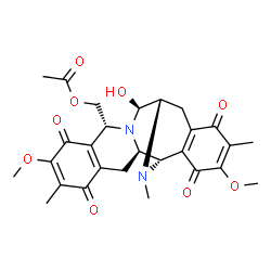 ChemSpider 2D Image | [(1S,2R,10R,12S,13S)-12-Hydroxy-7,18-dimethoxy-6,17,21-trimethyl-5,8,16,19-tetraoxo-11,21-diazapentacyclo[11.7.1.0~2,11~.0~4,9~.0~15,20~]henicosa-4(9),6,15(20),17-tetraen-10-yl]methyl acetate | C27H30N2O9