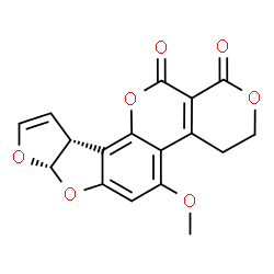 ChemSpider 2D Image | (7aS,10aR)-5-Methoxy-3,4,7a,10a-tetrahydro-1H,12H-furo[3',2':4,5]furo[2,3-h]pyrano[3,4-c]chromene-1,12-dione | C17H12O7