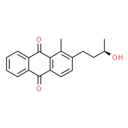 ChemSpider 2D Image | 2-[(3R)-3-Hydroxybutyl]-1-methyl-9,10-anthraquinone | C19H18O3