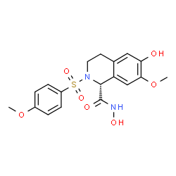 ChemSpider 2D Image | (1R)-N,6-Dihydroxy-7-methoxy-2-[(4-methoxyphenyl)sulfonyl]-1,2,3,4-tetrahydro-1-isoquinolinecarboxamide | C18H20N2O7S