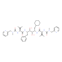 ChemSpider 2D Image | (2S,2'S)-N,N'-[(2S,3S,4S,5S)-1-Cyclohexyl-3,4-dihydroxy-6-phenyl-2,5-hexanediyl]bis(3-methyl-2-{[methyl(2-pyridinylmethyl)carbamoyl]amino}butanamide) | C44H64N8O6