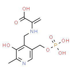 ChemSpider 2D Image | 2-[({3-Hydroxy-2-methyl-5-[(phosphonooxy)methyl]-4-pyridinyl}methyl)amino]acrylic acid | C11H15N2O7P