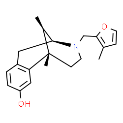 ChemSpider 2D Image | (1S,9S,13R)-1,13-Dimethyl-10-[(3-methyl-2-furyl)methyl]-10-azatricyclo[7.3.1.0~2,7~]trideca-2,4,6-trien-4-ol | C20H25NO2