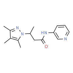 ChemSpider 2D Image | N-(3-Pyridinyl)-3-(3,4,5-trimethyl-1H-pyrazol-1-yl)butanamide | C15H20N4O