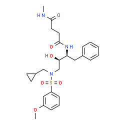 ChemSpider 2D Image | N-[(1s,2r)-1-Benzyl-3-{(Cyclopropylmethyl)[(3-Methoxyphenyl)sulfonyl]amino}-2-Hydroxypropyl]-N'-Methylsuccinamide | C26H35N3O6S