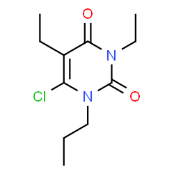 ChemSpider 2D Image | 6-Chloro-3,5-diethyl-1-propyl-2,4(1H,3H)-pyrimidinedione | C11H17ClN2O2