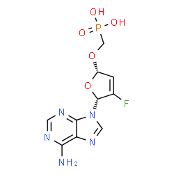 ChemSpider 2D Image | ({[(2R,5R)-5-(6-Amino-9H-purin-9-yl)-4-fluoro-2,5-dihydro-2-furanyl]oxy}methyl)phosphonic acid | C10H11FN5O5P