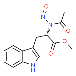 ChemSpider 2D Image | Methyl (2S)-2-[acetyl(nitroso)amino]-3-(1H-indol-3-yl)propanoate | C14H15N3O4