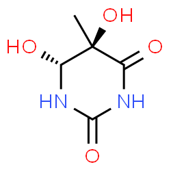 ChemSpider 2D Image | (5R,6R)-5,6-Dihydroxy-5-methyldihydro-2,4(1H,3H)-pyrimidinedione | C5H8N2O4