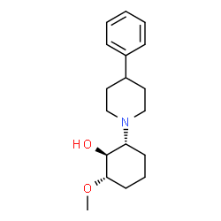 ChemSpider 2D Image | (1S,2S,6R)-2-Methoxy-6-(4-phenyl-1-piperidinyl)cyclohexanol | C18H27NO2