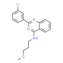 ChemSpider 2D Image | 2-(3-Chlorophenyl)-N-(3-methoxypropyl)-4-quinazolinamine | C18H18ClN3O
