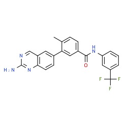 ChemSpider 2D Image | 3-(2-Amino-6-quinazolinyl)-4-methyl-N-[3-(trifluoromethyl)phenyl]benzamide | C23H17F3N4O