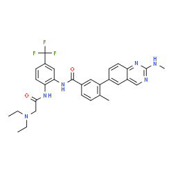 ChemSpider 2D Image | N-{2-[(N,N-Diethylglycyl)amino]-5-(trifluoromethyl)phenyl}-4-methyl-3-[2-(methylamino)-6-quinazolinyl]benzamide | C30H31F3N6O2
