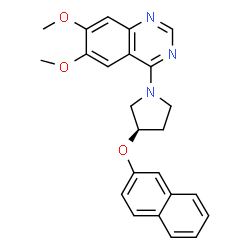 ChemSpider 2D Image | 6,7-Dimethoxy-4-[(3R)-3-(2-naphthyloxy)-1-pyrrolidinyl]quinazoline | C24H23N3O3