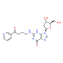 ChemSpider 2D Image | 2'-Deoxy-N-[4-oxo-4-(3-pyridinyl)butyl]guanosine | C19H22N6O5