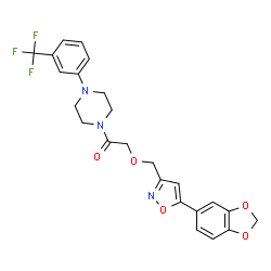 ChemSpider 2D Image | 2-{[5-(1,3-Benzodioxol-5-yl)-1,2-oxazol-3-yl]methoxy}-1-{4-[3-(trifluoromethyl)phenyl]-1-piperazinyl}ethanone | C24H22F3N3O5