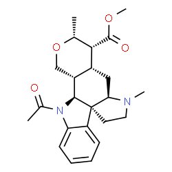 ChemSpider 2D Image | Methyl (4bR,7aR,8aR,9R,10R,12aR,12bS)-13-acetyl-7,10-dimethyl-5,6,7,7a,8,8a,9,10,12,12a,12b,13-dodecahydropyrano[3,4-a]pyrrolo[2,3-d]carbazole-9-carboxylate | C23H30N2O4