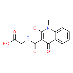 ChemSpider 2D Image | N-[(2-Hydroxy-1-methyl-4-oxo-1,4-dihydro-3-quinolinyl)carbonyl]glycine | C13H12N2O5