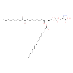 ChemSpider 2D Image | O-{[(2R)-2-{[(9S,10S)-9,10-Dibromooctadecanoyl]oxy}-3-(palmitoyloxy)propoxy](hydroxy)phosphoryl}-L-serine | C40H76Br2NO10P