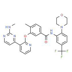 ChemSpider 2D Image | 4-Methyl-3-({3-[2-(Methylamino)pyrimidin-4-Yl]pyridin-2-Yl}oxy)-N-[2-Morpholin-4-Yl-5-(Trifluoromethyl)phenyl]benzamide | C29H27F3N6O3