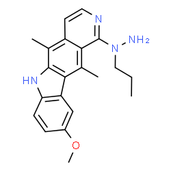 ChemSpider 2D Image | 9-Methoxy-5,11-dimethyl-1-(1-propylhydrazino)-6H-pyrido[4,3-b]carbazole | C21H24N4O