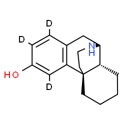 ChemSpider 2D Image | (13alpha)-(1,2,4-~2~H_3_)Morphinan-3-ol | C16H18D3NO