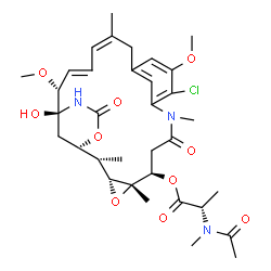ChemSpider 2D Image | (3beta,4beta,5beta,7beta,9beta,11E,13Z)-Maytansine | C34H46ClN3O10