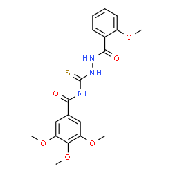 ChemSpider 2D Image | 3,4,5-Trimethoxy-N-{[2-(2-methoxybenzoyl)hydrazino]carbonothioyl}benzamide | C19H21N3O6S