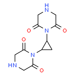 ChemSpider 2D Image | 1,1'-Cyclopropane-1,2-diyldipiperazine-2,6-dione | C11H14N4O4