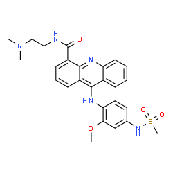 ChemSpider 2D Image | N-[2-(Dimethylamino)ethyl]-9-({2-methoxy-4-[(methylsulfonyl)amino]phenyl}amino)-4-acridinecarboxamide | C26H29N5O4S