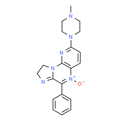 ChemSpider 2D Image | 2-(4-Methyl-1-piperazinyl)-6-phenyl-8,9-dihydroimidazo[1,2-a]pyrido[3,2-e]pyrazine 5-oxide | C20H22N6O