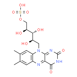ChemSpider 2D Image | 5-Deoxy-5-(7,8-dimethyl-2,4-dioxo-3,4-dihydrobenzo[g]pteridin-10(2H)-yl)-1-O-sulfo-D-ribitol | C17H20N4O9S