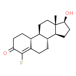 ChemSpider 2D Image | (17beta)-4-Fluoro-17-hydroxyestr-4-en-3-one | C18H25FO2