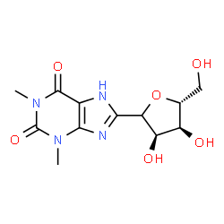 ChemSpider 2D Image | (1xi)-1,4-Anhydro-1-(1,3-dimethyl-2,6-dioxo-2,3,6,7-tetrahydro-1H-purin-8-yl)-D-ribitol | C12H16N4O6