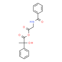 ChemSpider 2D Image | (Benzoylamino)acetic 2-hydroxy-2-phenylpropanoic anhydride | C18H17NO5