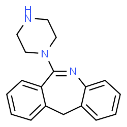 ChemSpider 2D Image | 6-(1-Piperazinyl)-11H-dibenzo[b,e]azepine | C18H19N3
