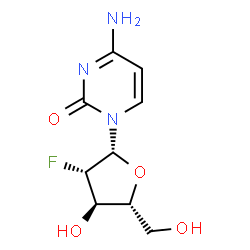 ChemSpider 2D Image | 2'-Fluoro-2'-deoxy-arabinofuranosyl-cytidine | C9H12FN3O4
